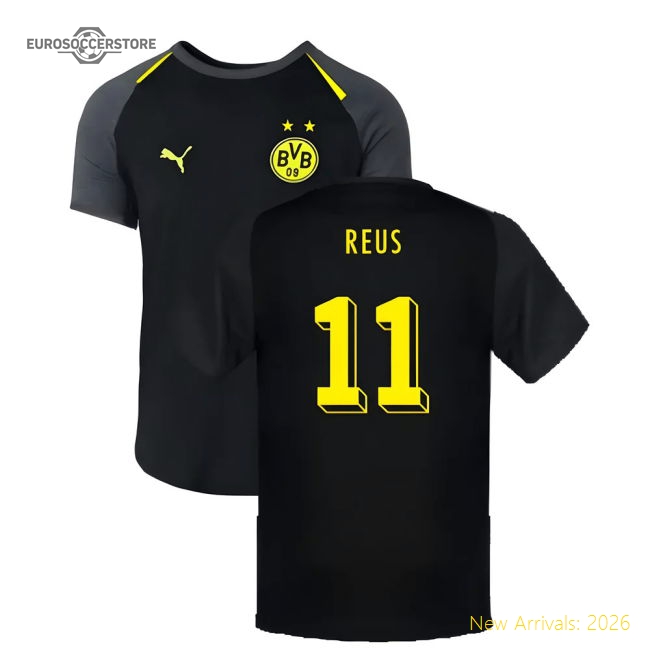 2023-2024 Borussia Dortmund Casuals Tee (Black) (Reus 11)-The Soccer Shirt Hub