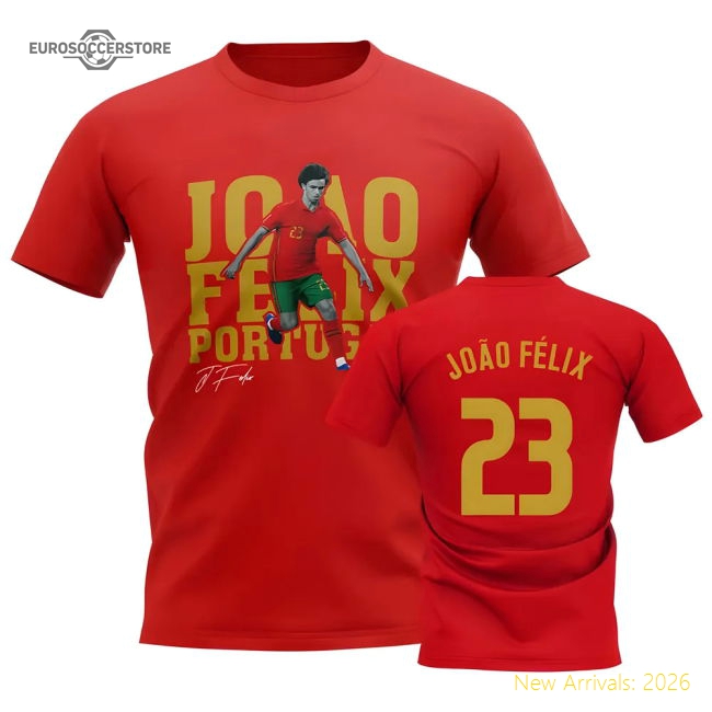 Joao Felix Portugal Player Tee (Red)-The Soccer Shirt Hub