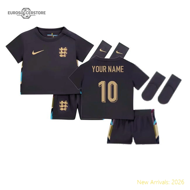 2024-2025 England Away Baby Kit (Your Name)-The Soccer Shirt Hub