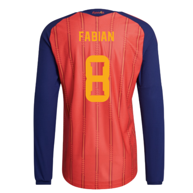 2026-2027 Spain Authentic Long Sleeve Home Shirt (Fabian 8)-The Soccer Shirt Hub