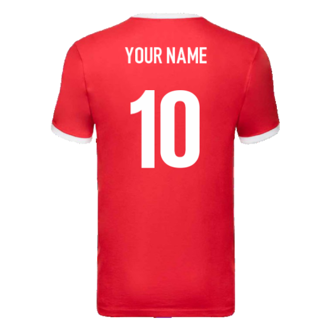 British and Irish Lions Ringer T-Shirt (Red) (Your Name)-The Soccer Shirt Hub