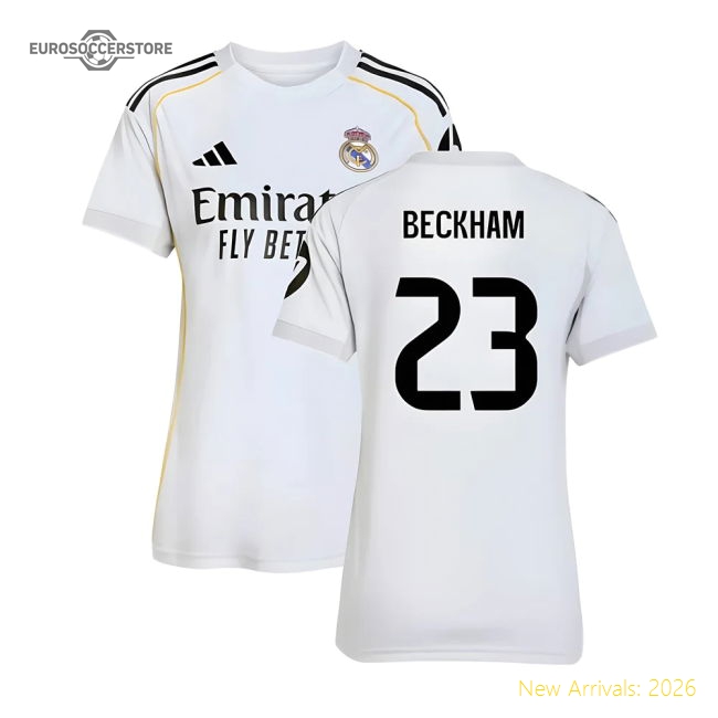 2025-2026 Real Madrid Home Shirt (Womens) (Beckham 23)-The Soccer Shirt Hub