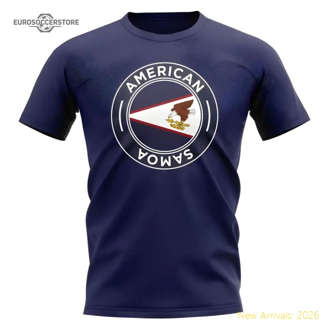 American Samoa Football Badge T-Shirt (Navy)-The Soccer Shirt Hub