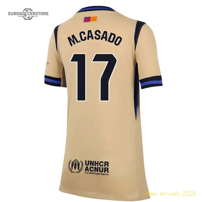 2025-2026 Barcelona Away Shirt (Kids) (M.Casado 17)-The Soccer Shirt Hub