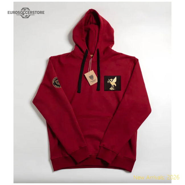 Liverpool Hoodie Bird Black Patch (Red)-The Soccer Shirt Hub