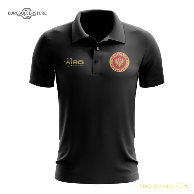Montenegro Football Polo Shirt (Black)-The Soccer Shirt Hub