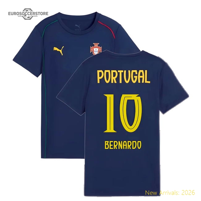 2025-2026 Portugal Casuals Tee (Persian Blue) - Kids (Bernardo 10)-The Soccer Shirt Hub
