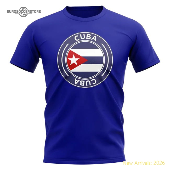 Cuba Football Badge T-Shirt (Royal)-The Soccer Shirt Hub