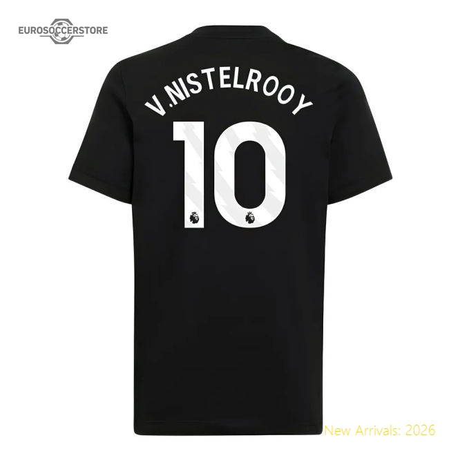 2025-2026 Man Utd EU Training Tee (Black) (V.Nistelrooy 10)-The Soccer Shirt Hub