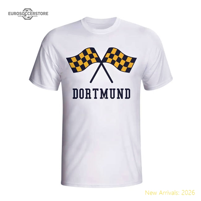Borussia Dortmund Waving Flags T-shirt (white)-The Soccer Shirt Hub