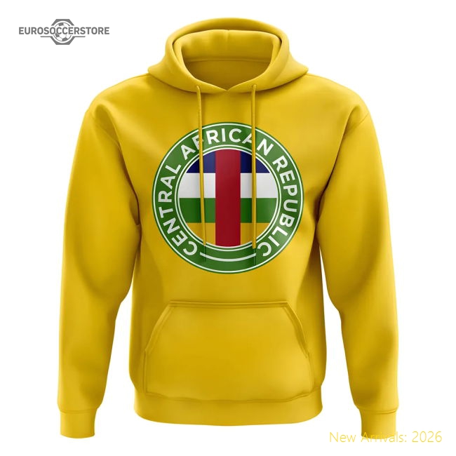 Central African Republic Football Badge Hoodie (Yellow)-The Soccer Shirt Hub