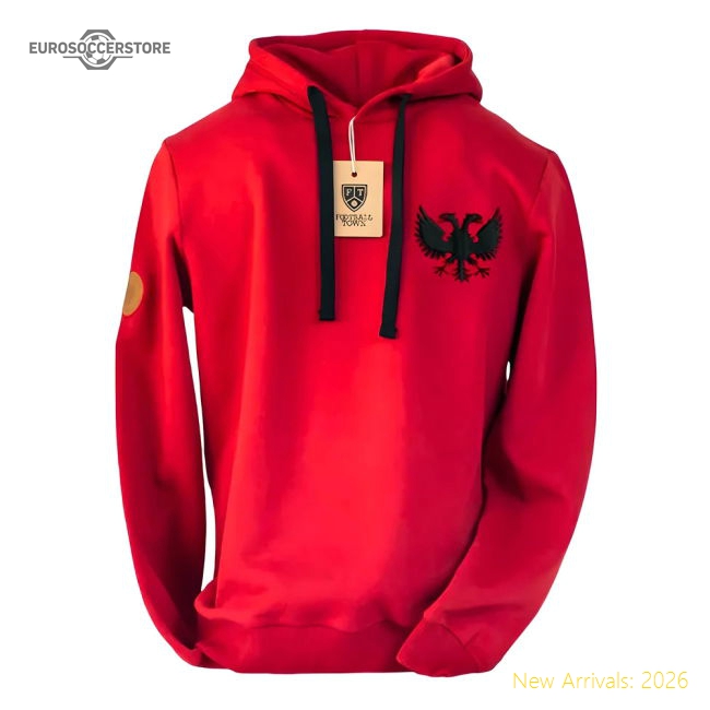 Albania Football Hoodie Shqiponje (Red)-The Soccer Shirt Hub