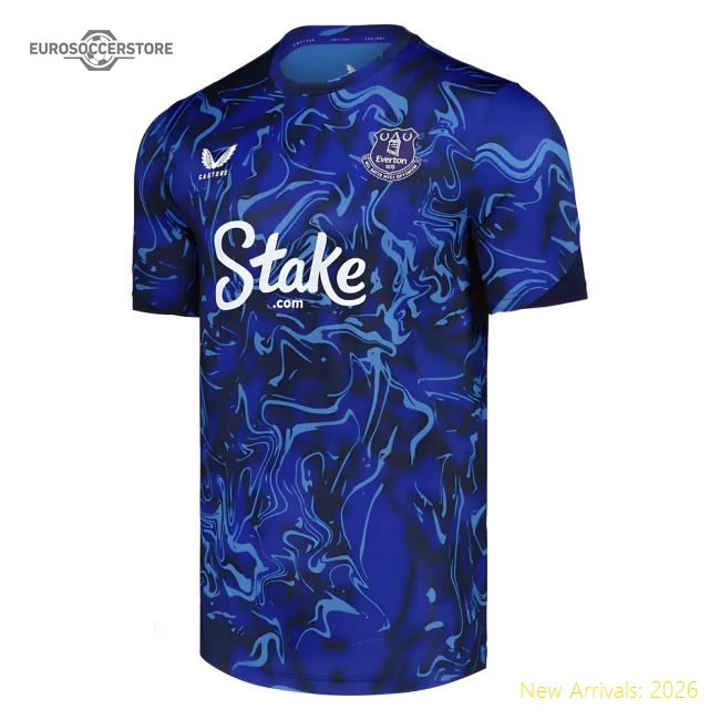 2025-2026 Everton Pre Match Short Sleeve Tee (Blue)-The Soccer Shirt Hub