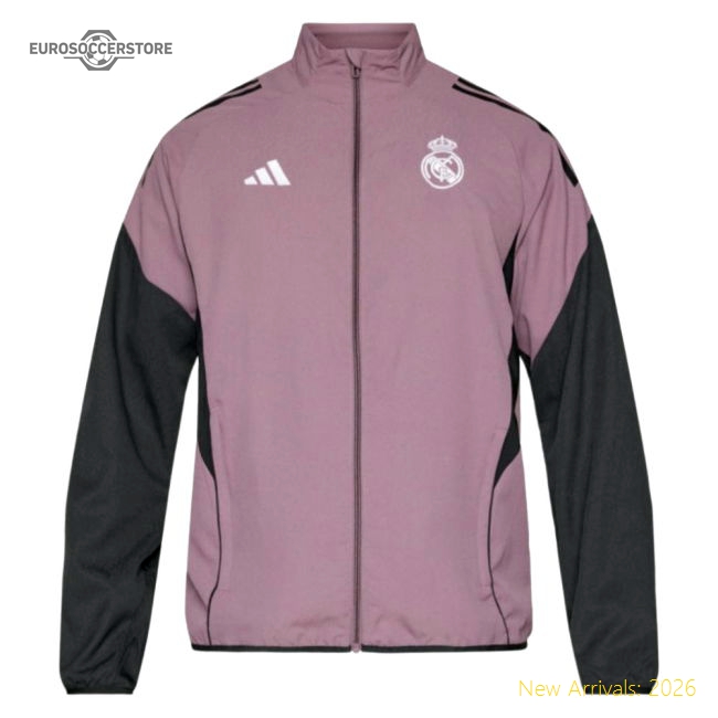 2025-2026 Real Madrid Presentation Jacket (Shadow Fig)-The Soccer Shirt Hub