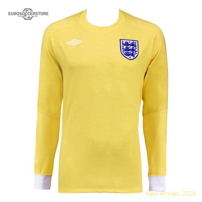 2010-2011 England Home Goalkeeper Shirt (Yellow)-The Soccer Shirt Hub