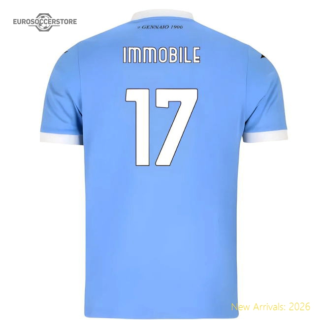 2025-2026 Lazio Home Shirt (Immobile 17)-The Soccer Shirt Hub