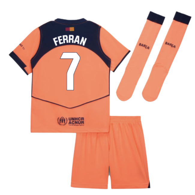 2025-2026 Barcelona Third Mini Kit (Ferran 7)-The Soccer Shirt Hub
