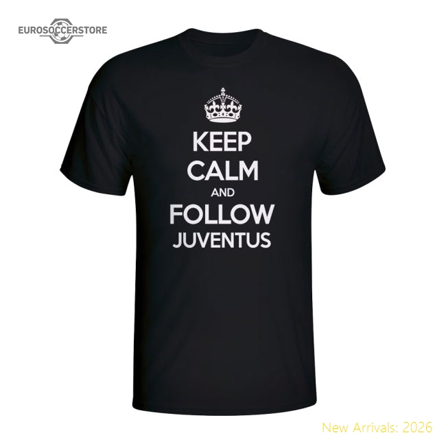 Keep Calm And Follow Juventus T-shirt (black)-The Soccer Shirt Hub