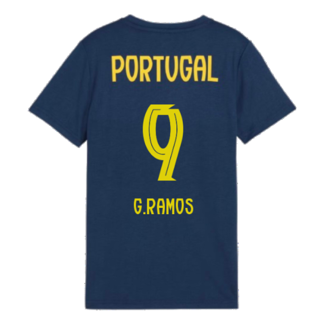 2025-2026 Portugal Casuals Tee (Persian Blue) - Kids (G.Ramos 9)-The Soccer Shirt Hub