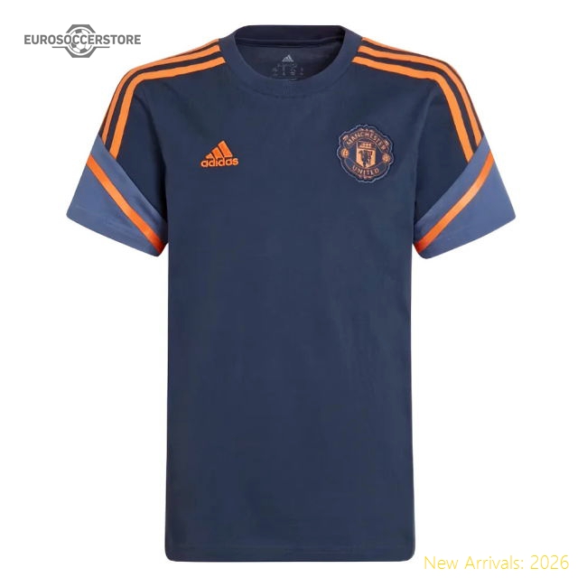 2022-2023 Man Utd Training Tee (Crew Navy) - Kids (SHAW 23)-The Soccer Shirt Hub