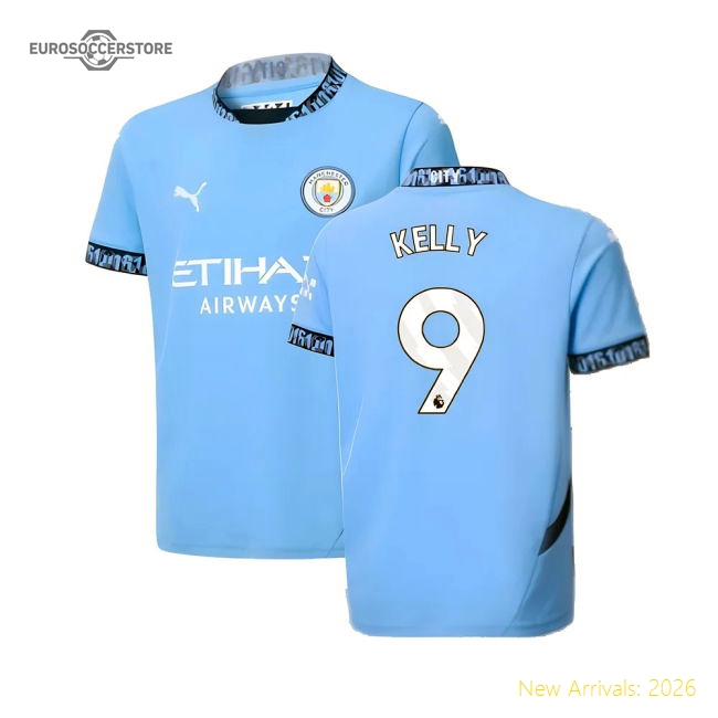 2024-2025 Man City Home Shirt (Kids) (Kelly 9)-The Soccer Shirt Hub