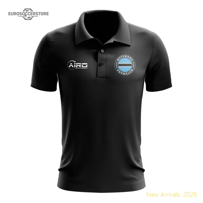 Botswana Football Polo Shirt (Black)-The Soccer Shirt Hub