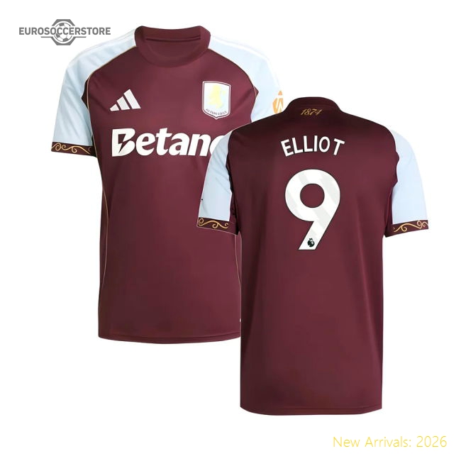 2025-2026 Aston Villa Home Shirt (Elliot 9)-The Soccer Shirt Hub