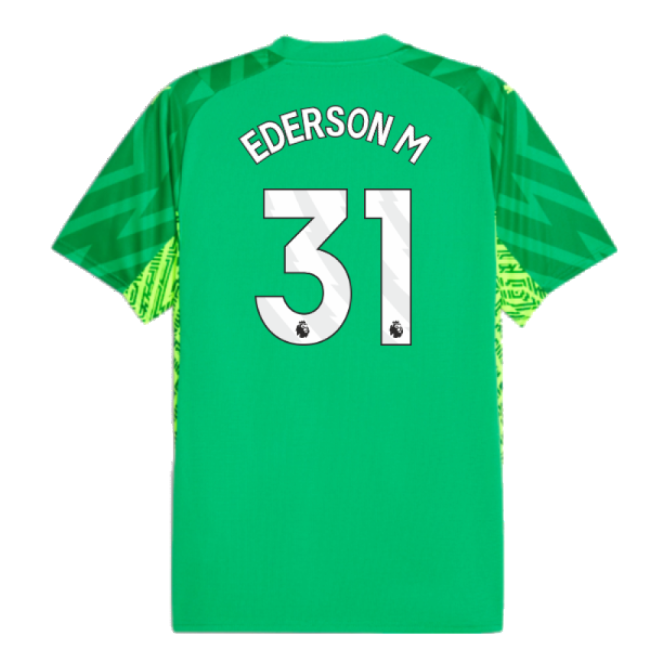 2023-2024 Man City Home Goalkeeper Shirt (Green) (Ederson M 31)-The Soccer Shirt Hub