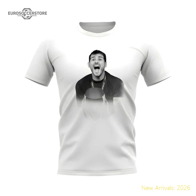 Iker Casillas Real Madrid Legend T-Shirt (White)-The Soccer Shirt Hub