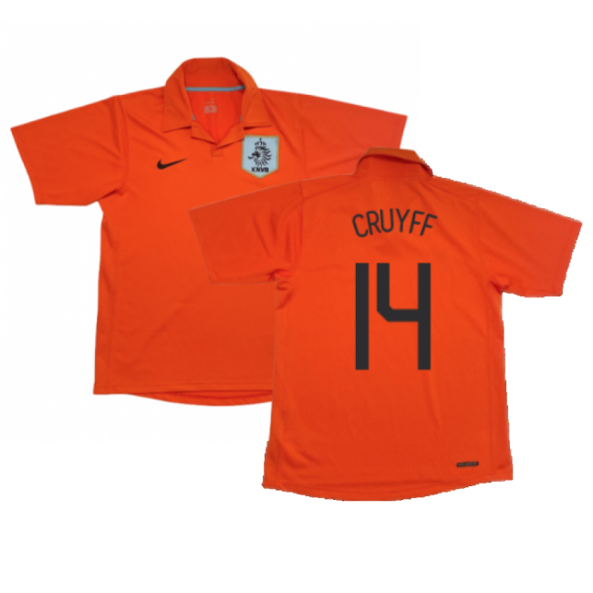 Holland 2006-08 Home Shirt (M) ((Good) M) (Cruyff 14)-The Soccer Shirt Hub