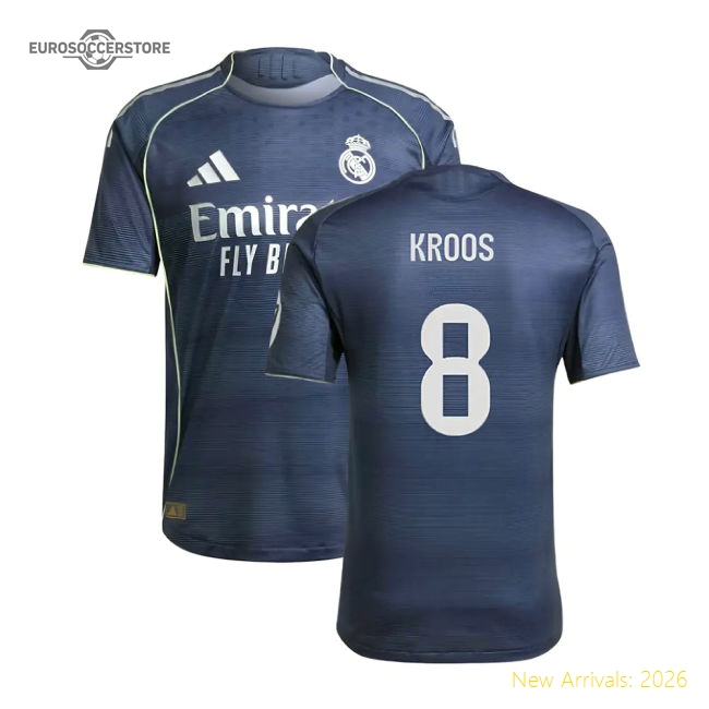 2025-2026 Real Madrid Authentic Away Shirt (Kroos 8)-The Soccer Shirt Hub