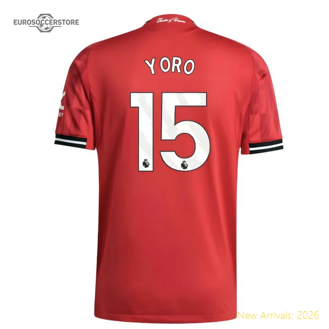 2025-2026 Man Utd Authentic Home Shirt (Yoro 15)-The Soccer Shirt Hub