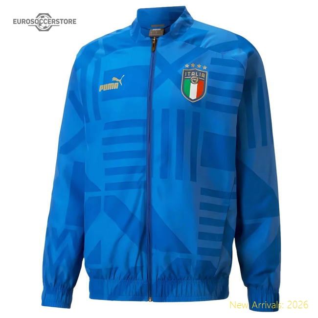 2022-2023 Italy Home Pre-Match Jacket (Blue)-The Soccer Shirt Hub