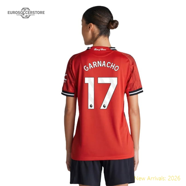 2025-2026 Man Utd Authentic Home Shirt (Womens) (Garnacho 17)-The Soccer Shirt Hub
