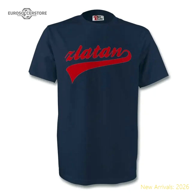 Zlatan Ibrahimovic Psg Signature Tee (navy) - Kids-The Soccer Shirt Hub