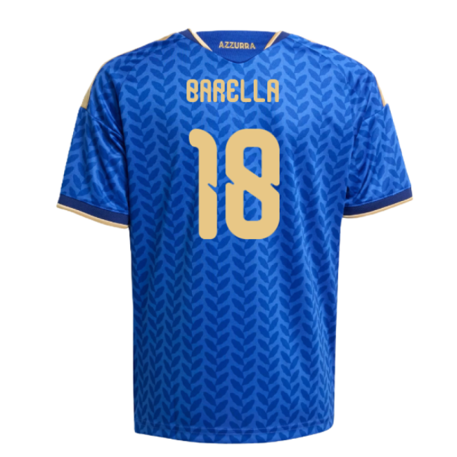 2026-2027 Italy Home Shirt (Kids) (Barella 18)-The Soccer Shirt Hub