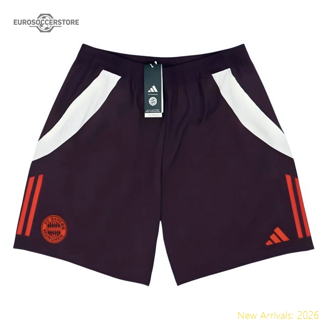 2024-2025 Bayern Munich Downtime Shorts (Shadow Maroon)-The Soccer Shirt Hub