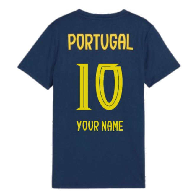 2025-2026 Portugal Casuals Tee (Persian Blue) - Kids (Your Name)-The Soccer Shirt Hub