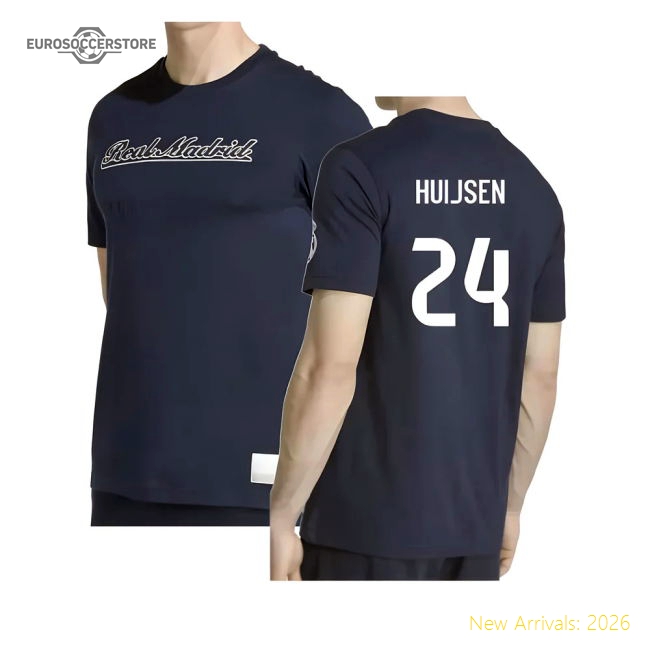 2025-2026 Real Madrid US Tee (Navy) (Huijsen 24)-The Soccer Shirt Hub