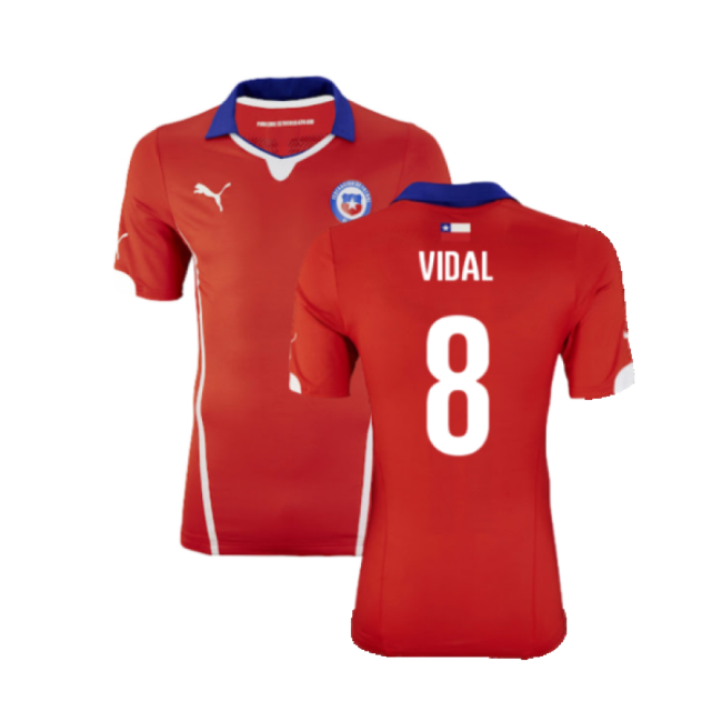 Chile 2014-15 Home Shirt ((Excellent) XL) (Vidal 8)-The Soccer Shirt Hub