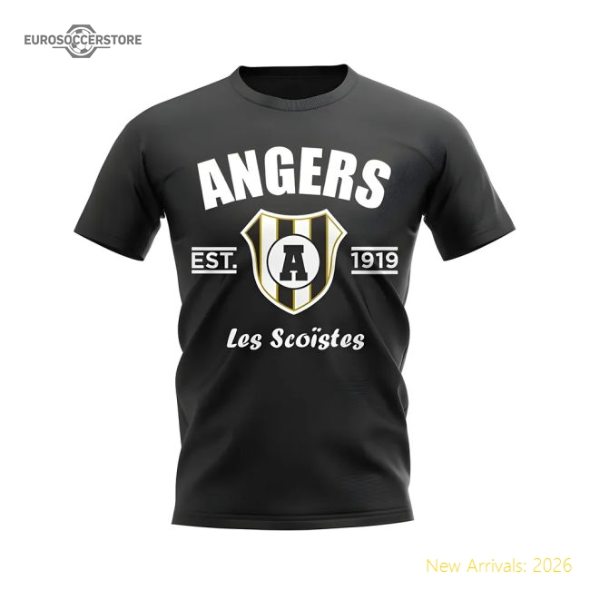 Angers Established Football T-Shirt (Black)-The Soccer Shirt Hub