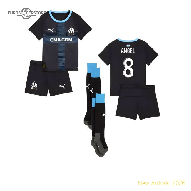 2025-2026 Marseille Away Mini Kit (Angel 8)-The Soccer Shirt Hub