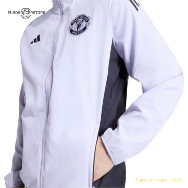 2025-2026 Man Utd Presentation Jacket (Purple Tint)-The Soccer Shirt Hub