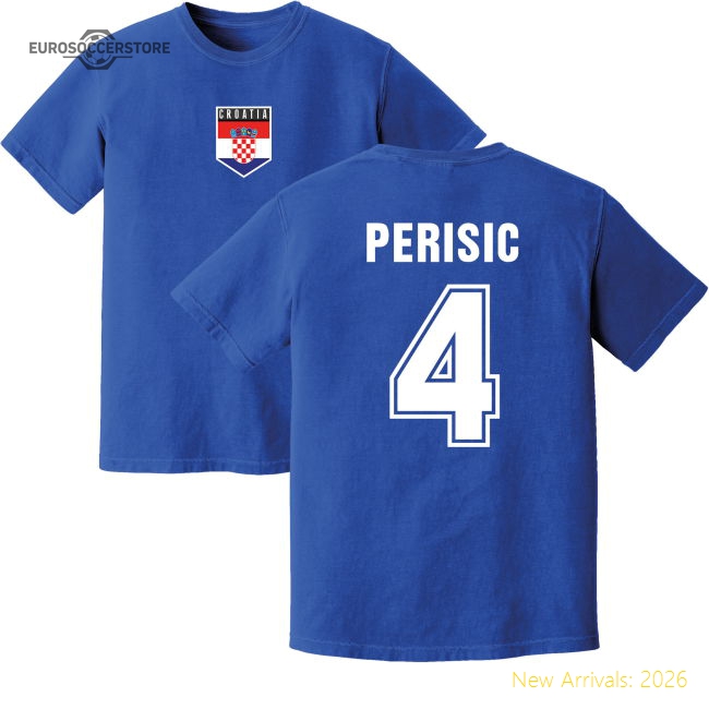 Perisic Croatia Training Jersey (Blue)-The Soccer Shirt Hub