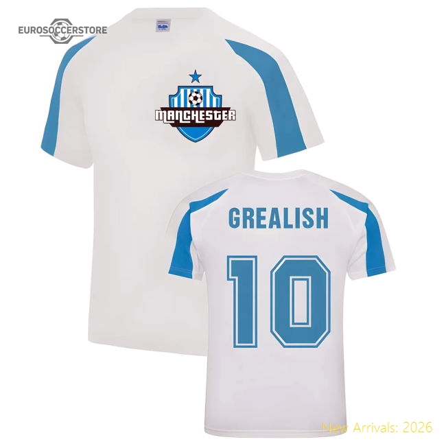 Jack Grealish Manchester Sports Training Jersey (white)-The Soccer Shirt Hub