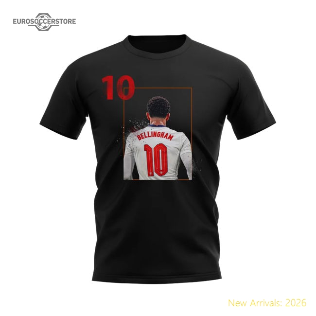 Jude Bellingham England Fade T-Shirt (Black)-The Soccer Shirt Hub