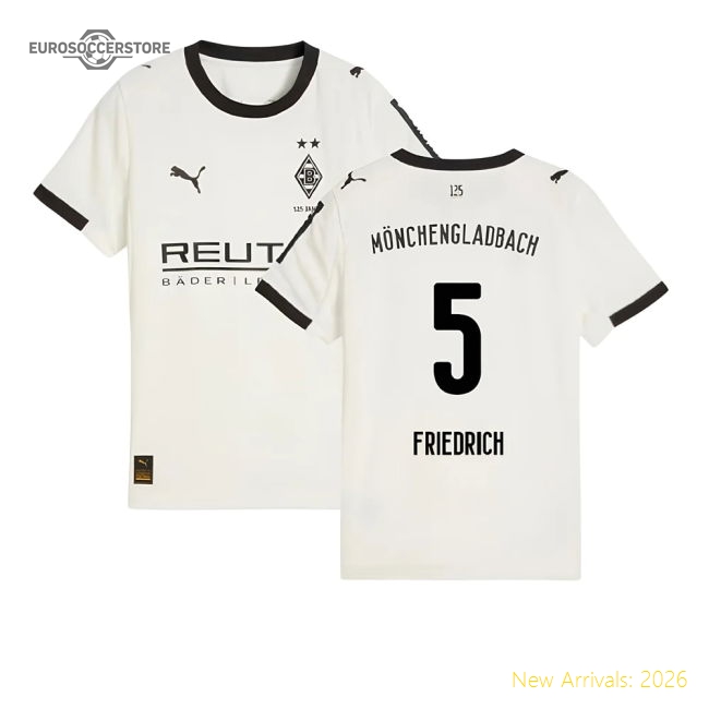 2025-2026 Borussia MGB Home Shirt (Kids) (Friedrich 5)-The Soccer Shirt Hub