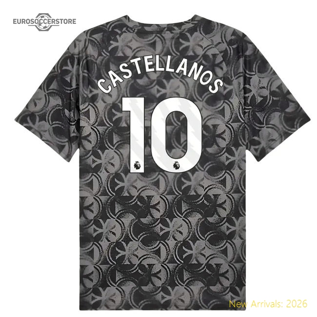 2025-2026 Man City Warm Up Jersey (Black) (Castellanos 10)-The Soccer Shirt Hub