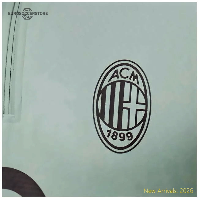 2024-2025 AC Milan Training 1/4 Zip Top (Green Fog)-The Soccer Shirt Hub