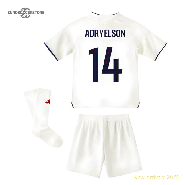 2025-2026 Olympique Lyon Home Mini Kit (Adryelson 14)-The Soccer Shirt Hub